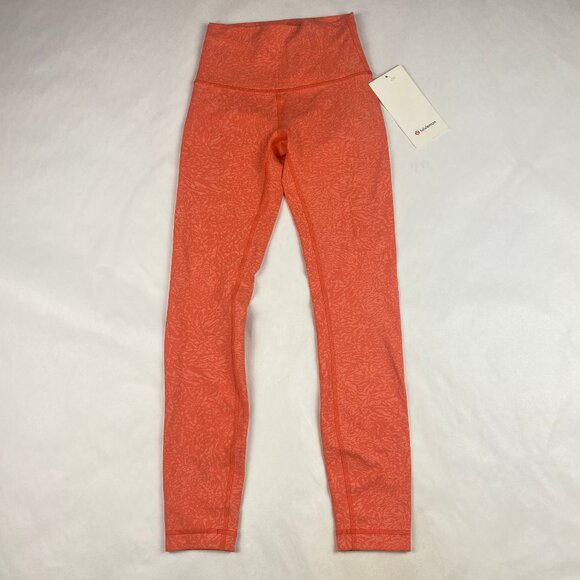 NWT Lululemon Wunder Train High-Rise Tight Women's Size 2 Orange - Picture 1 of 14